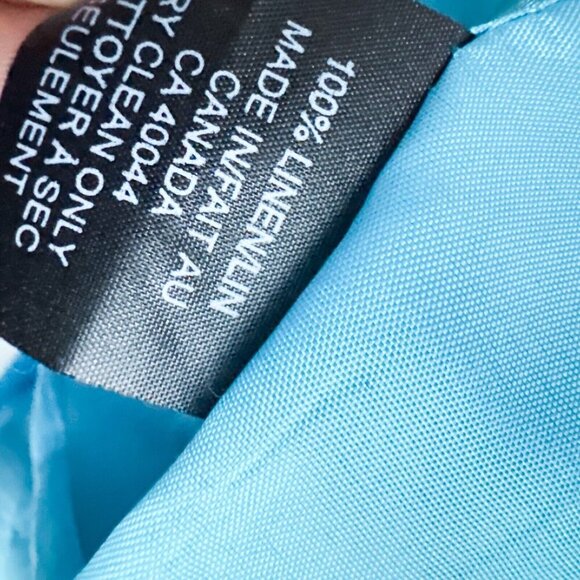 Ross Mayer LINEN Blue White Trim Two Button Fitted Summer Blazer 8 - Picture 6 of 6